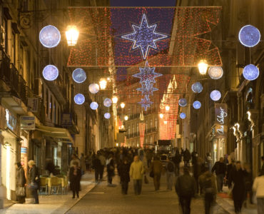 Christmas lights in Lisbon's downtown
