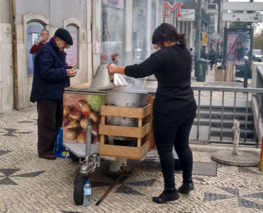 A Lisbon chestnut vendor on Saint Martin's Day