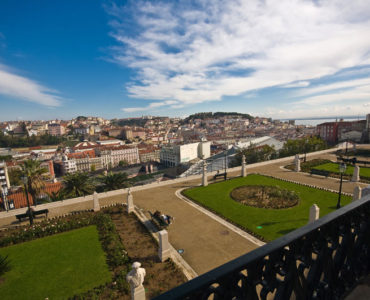 São Pedro de Alcântara Viewpoint near Bairro Alto, in Lisbon