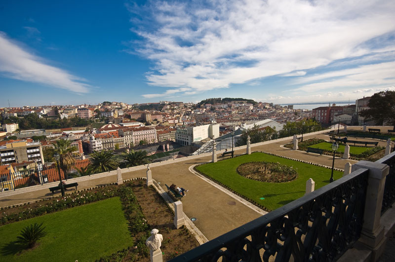 São Pedro de Alcântara Viewpoint near Bairro Alto, in Lisbon