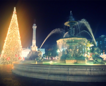 Lisbon's Rossio square during Christmas time